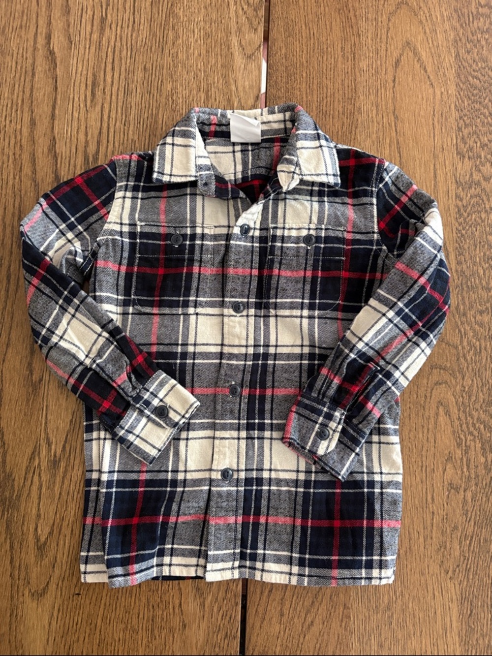 GAP Boys 4# Plaid Button-Down Flannel Shirt